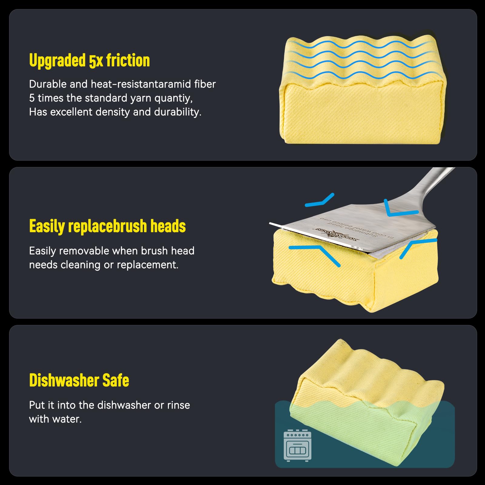 XUDAKAIXIN Grill Brush demonstrating steam cleaning feature