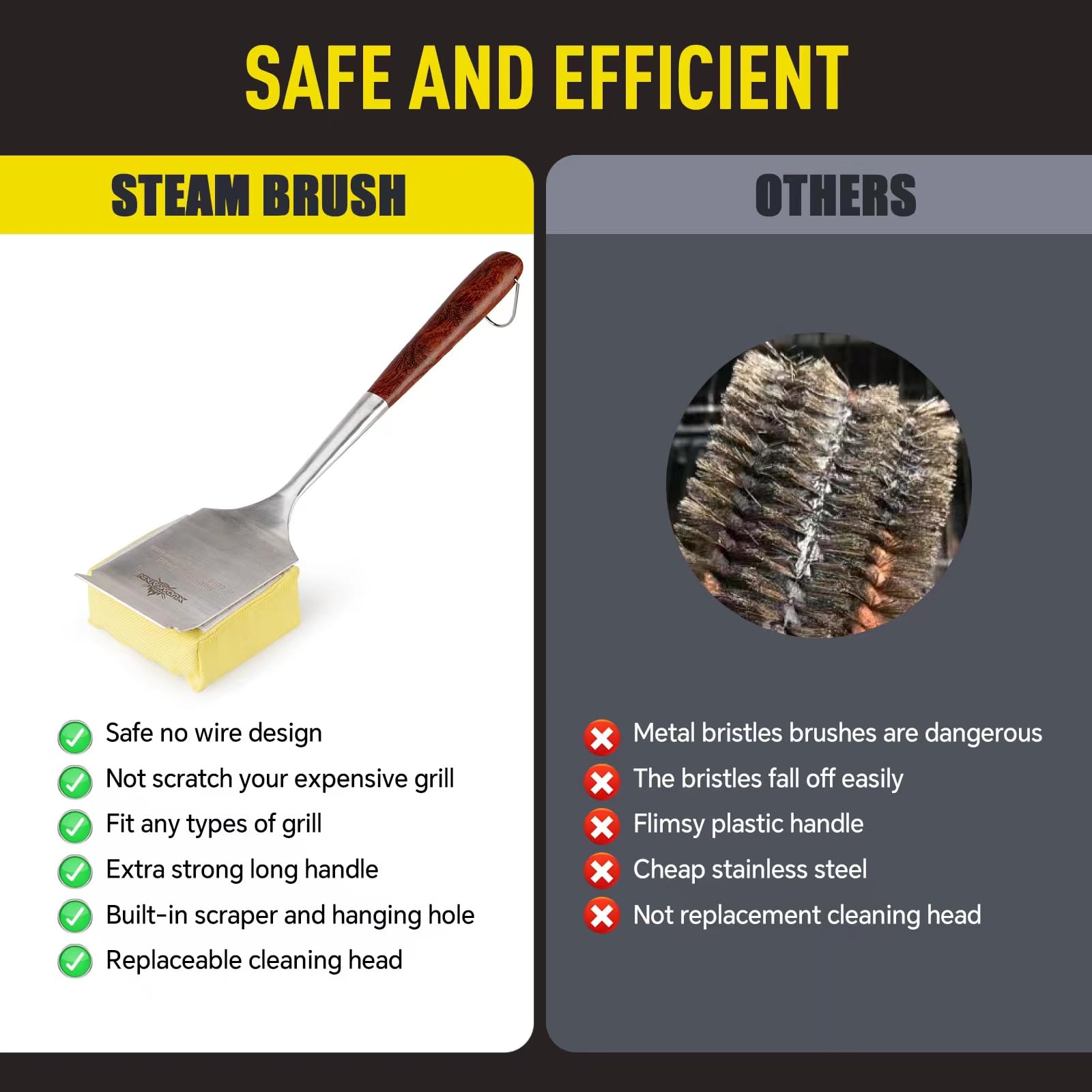 XUDAKAIXIN Grill Brush packaging with product details