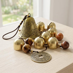 XUJIQI Lucky Wind Chimes close-up of bells