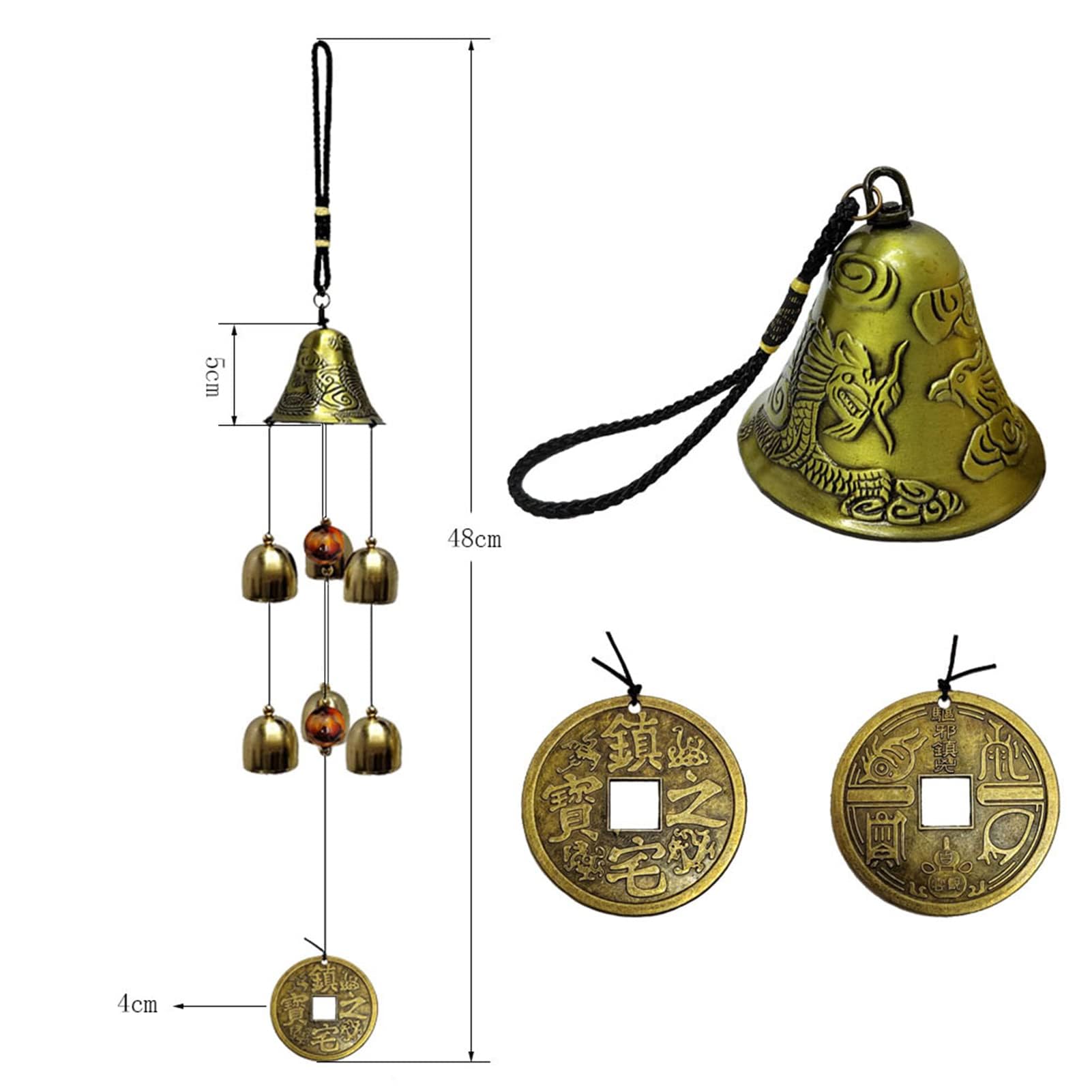 XUJIQI Lucky Wind Chimes with sunlight reflection