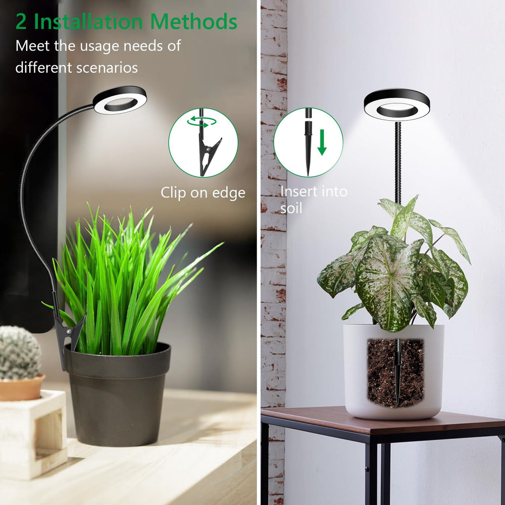 Xuligron full spectrum grow lamp in use on a flower pot