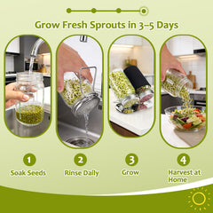 XUNWKONGG sprouting lid in use with seeds inside mason jar