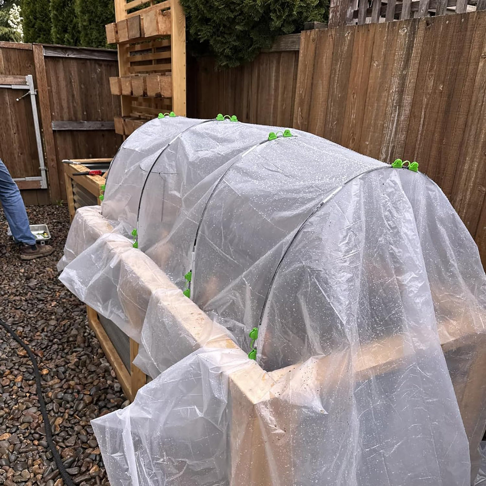 Xuwzenkl 7FT grow tunnel with young plants inside