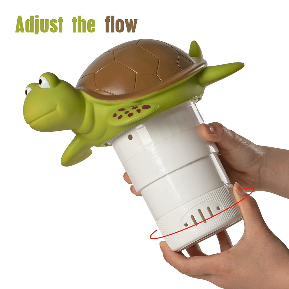 XY-WQ Chlorine Floater Turtle close-up of adjustable flow ring