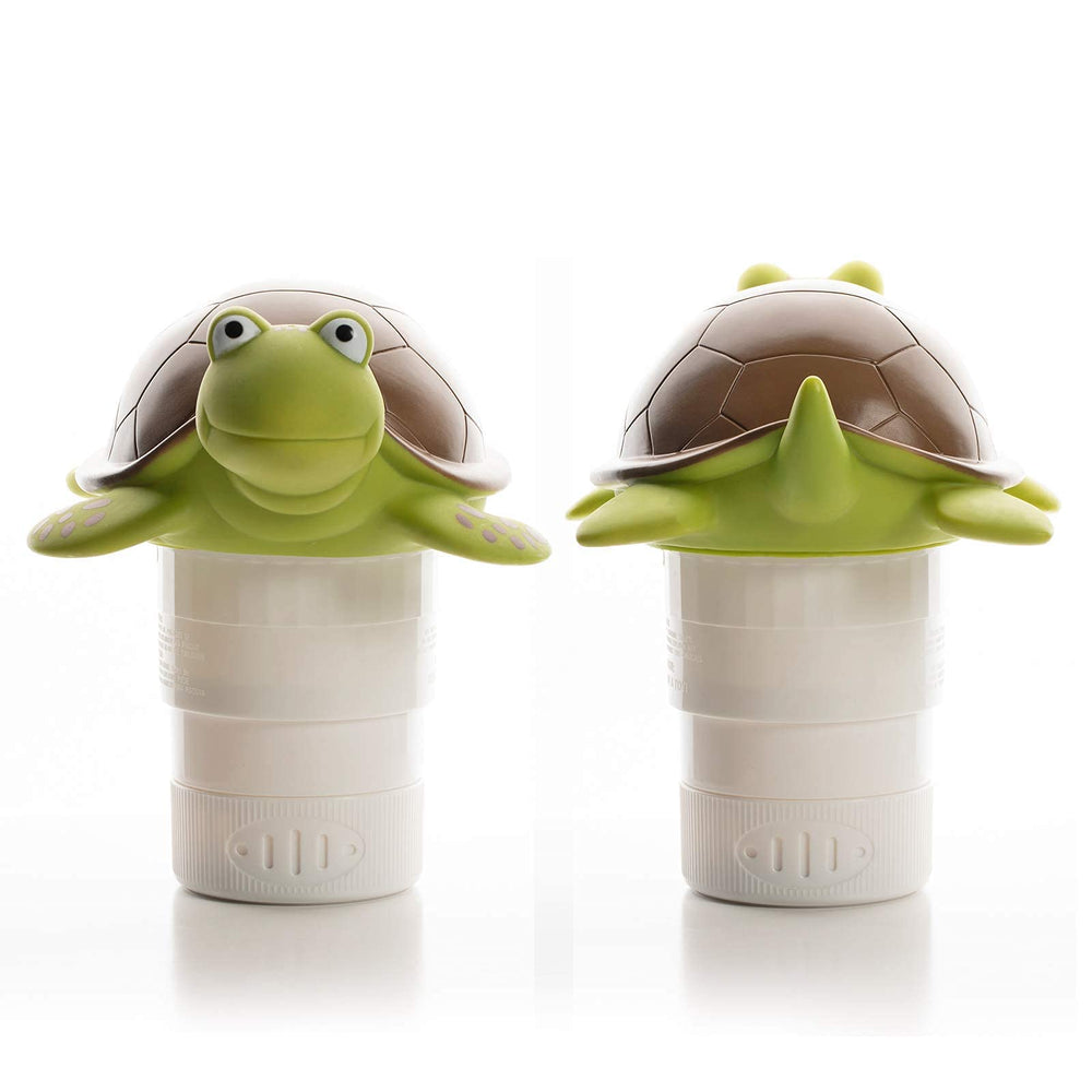XY-WQ Chlorine Floater Turtle on a sunny patio