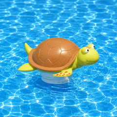 XY-WQ Chlorine Floater Turtle side view with chlorine tablets