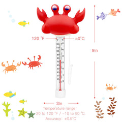 XY-WQ Crab Floating Pool Thermometer in a swimming pool