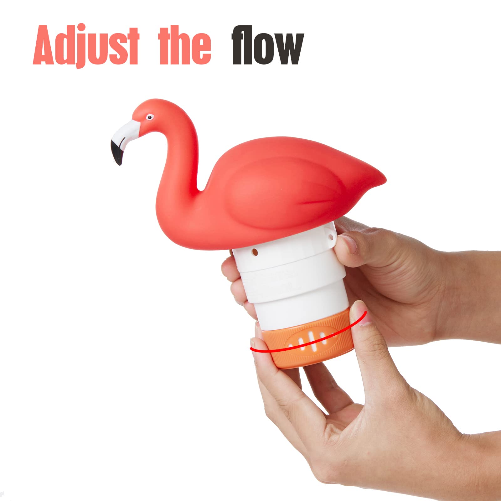XY-WQ Flamingo Chlorine Floater showing collapsible design