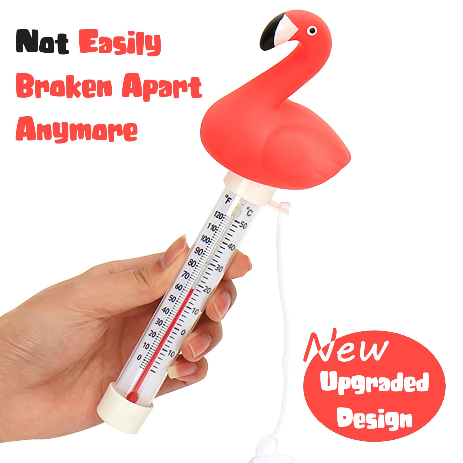 XY-WQ Flamingo Pool Thermometer in a swimming pool