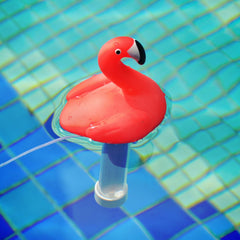 XY-WQ Flamingo Pool Thermometer side view with rope tether