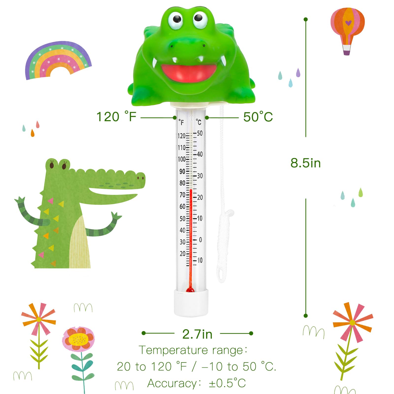 XY-WQ Floating Pool Thermometers in a swimming pool