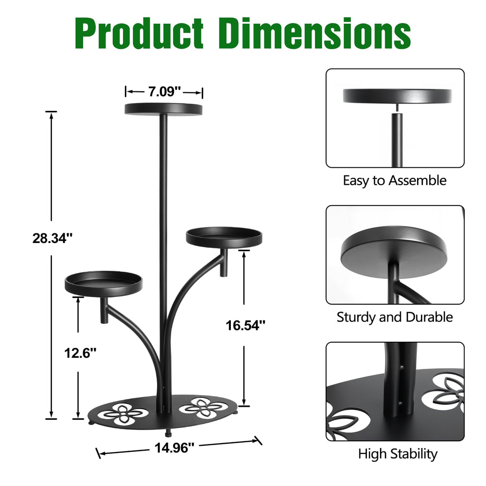 XZHXZH plant stand with plants displayed on three tiers