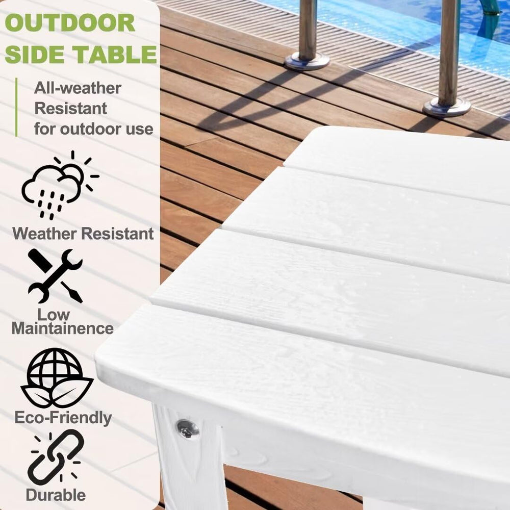 Y&M Outdoor Side Table in garden setting