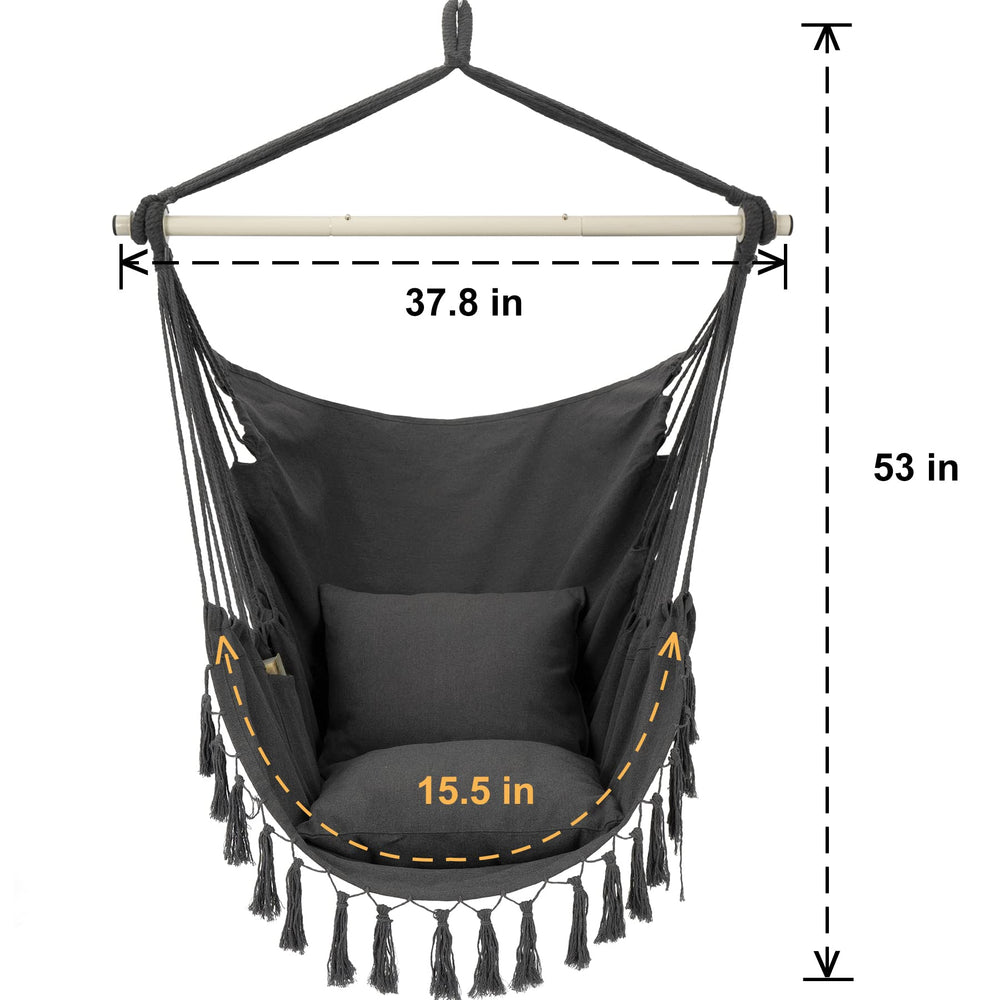Y- STOP Hammock Chair installed outdoors in a garden