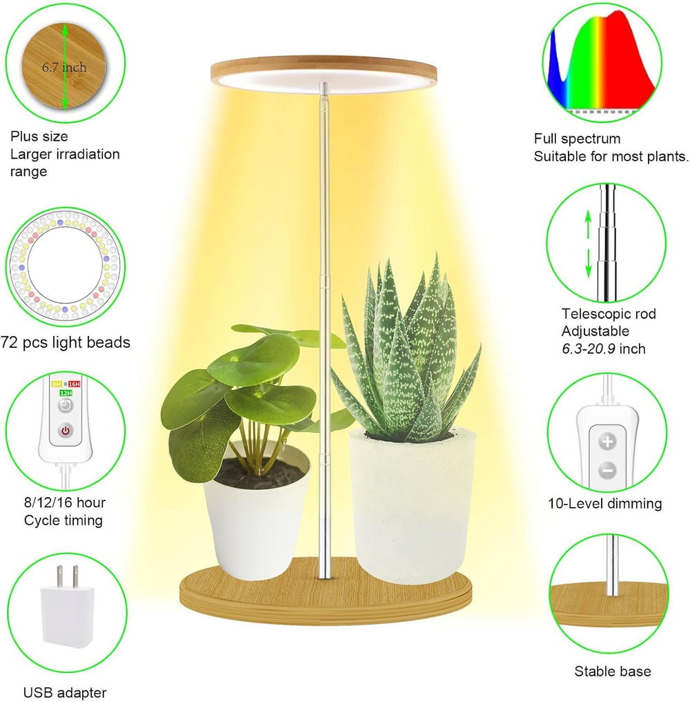 yadoker Bamboo Mini LED Grow Light packed in box
