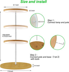 yadoker Bamboo Mini LED Grow Light side view showing adjustable height