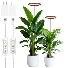 yadoker Grow Light front view with walnut grain finish