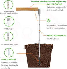 yadoker grow light in a home setting with large indoor plants