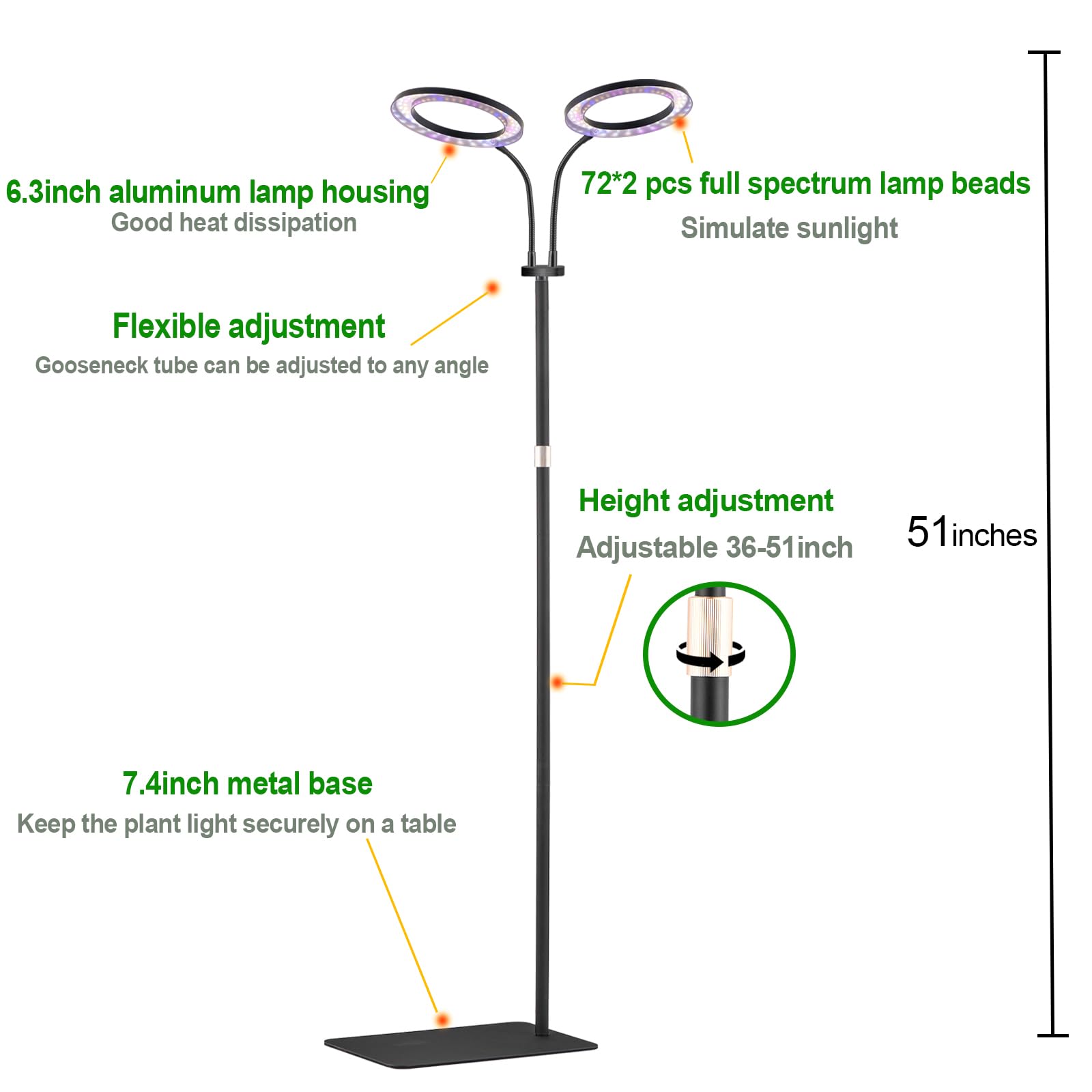 yadoker grow light in use with indoor plants