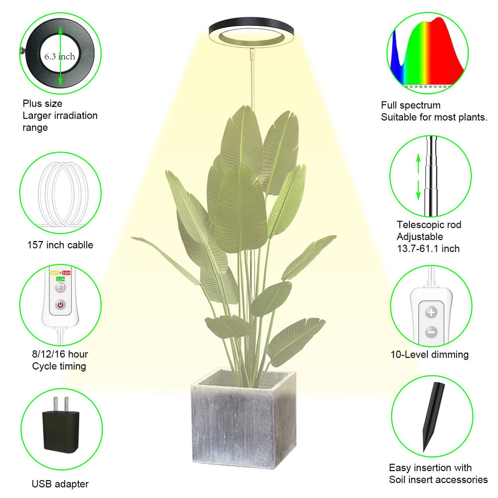 yadoker LED Grow Light with automatic timer control