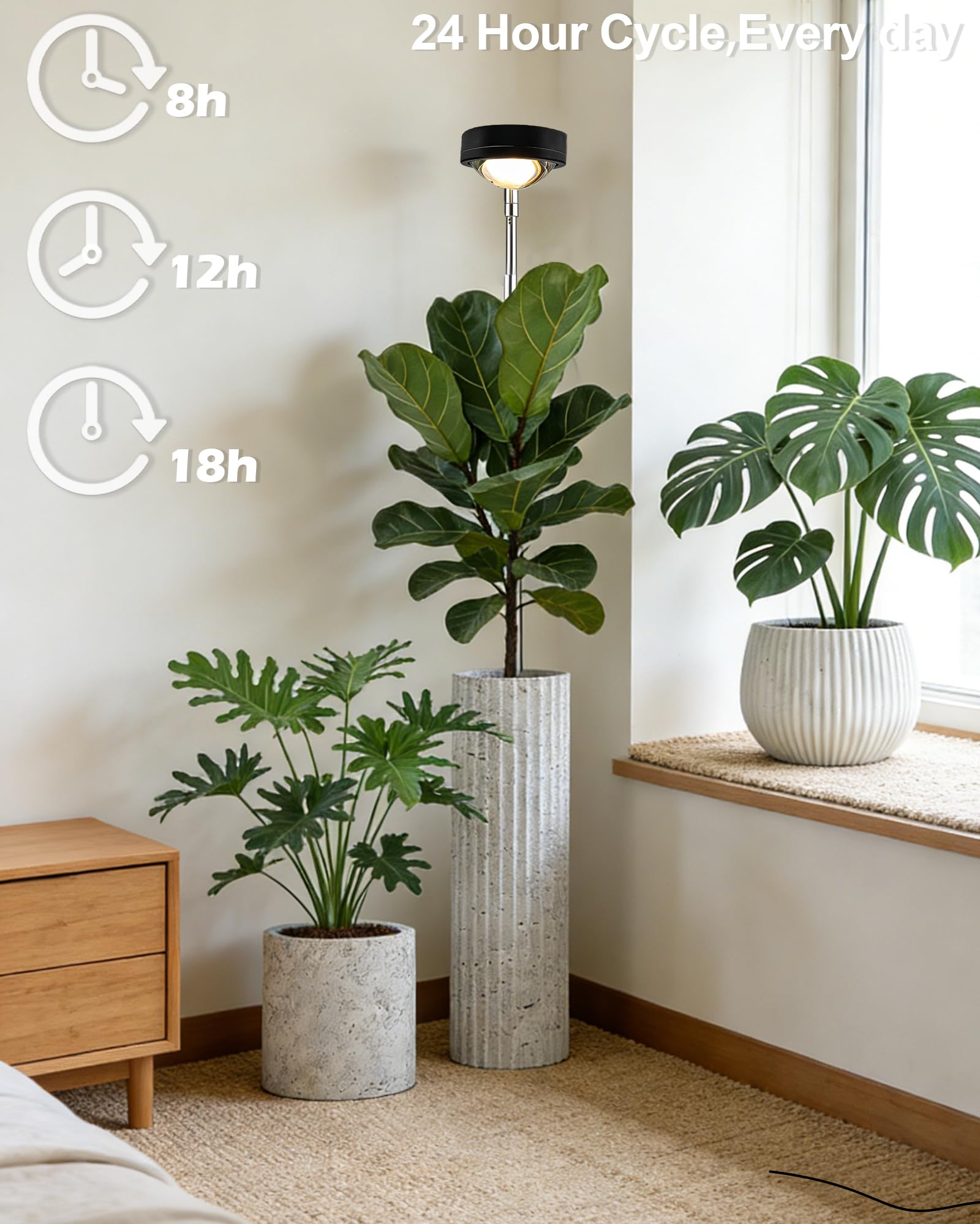 yadoker Plant Grow Light 13ft power cord detail
