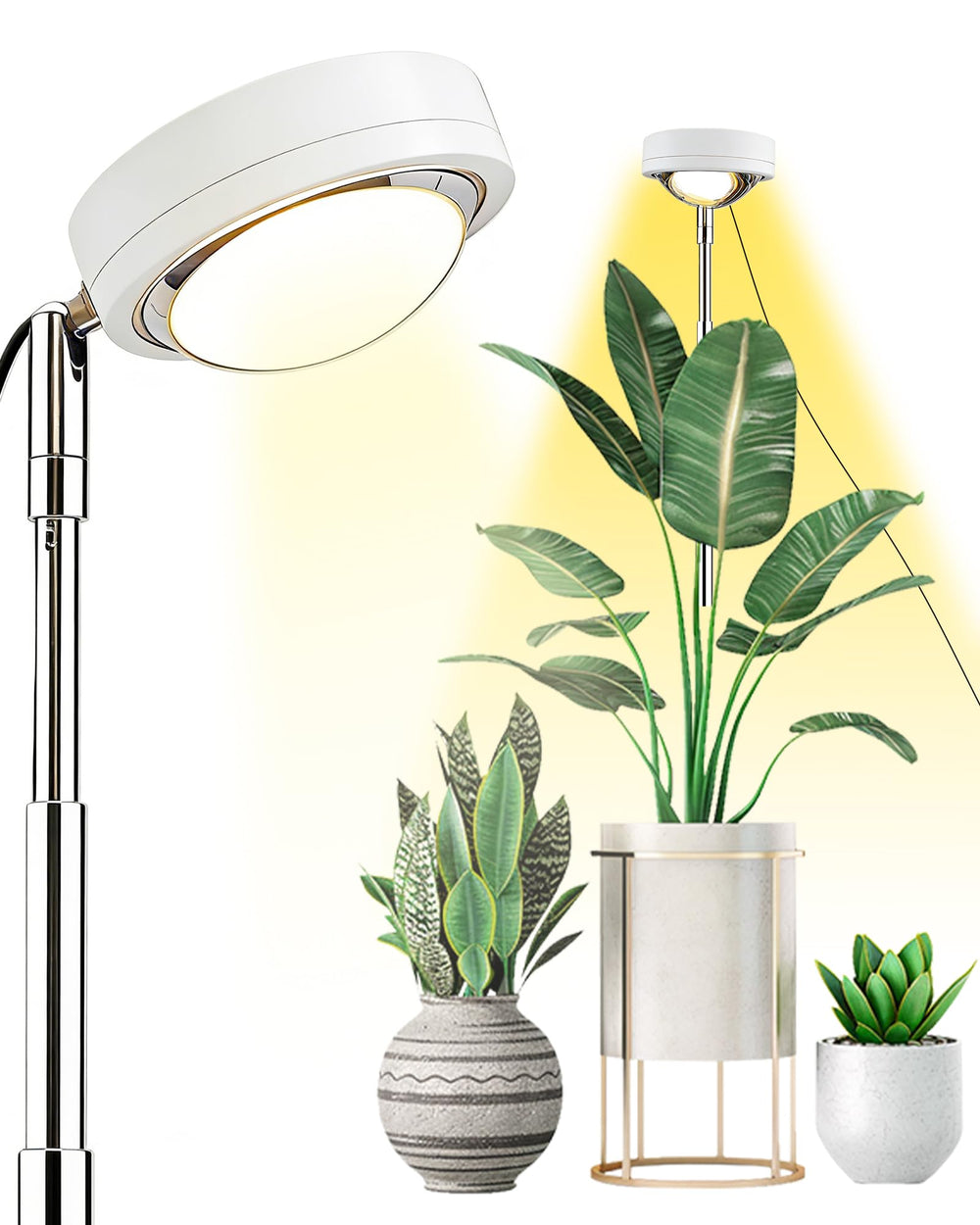 yadoker Plant Grow Light full spectrum with adjustable height and automatic timer