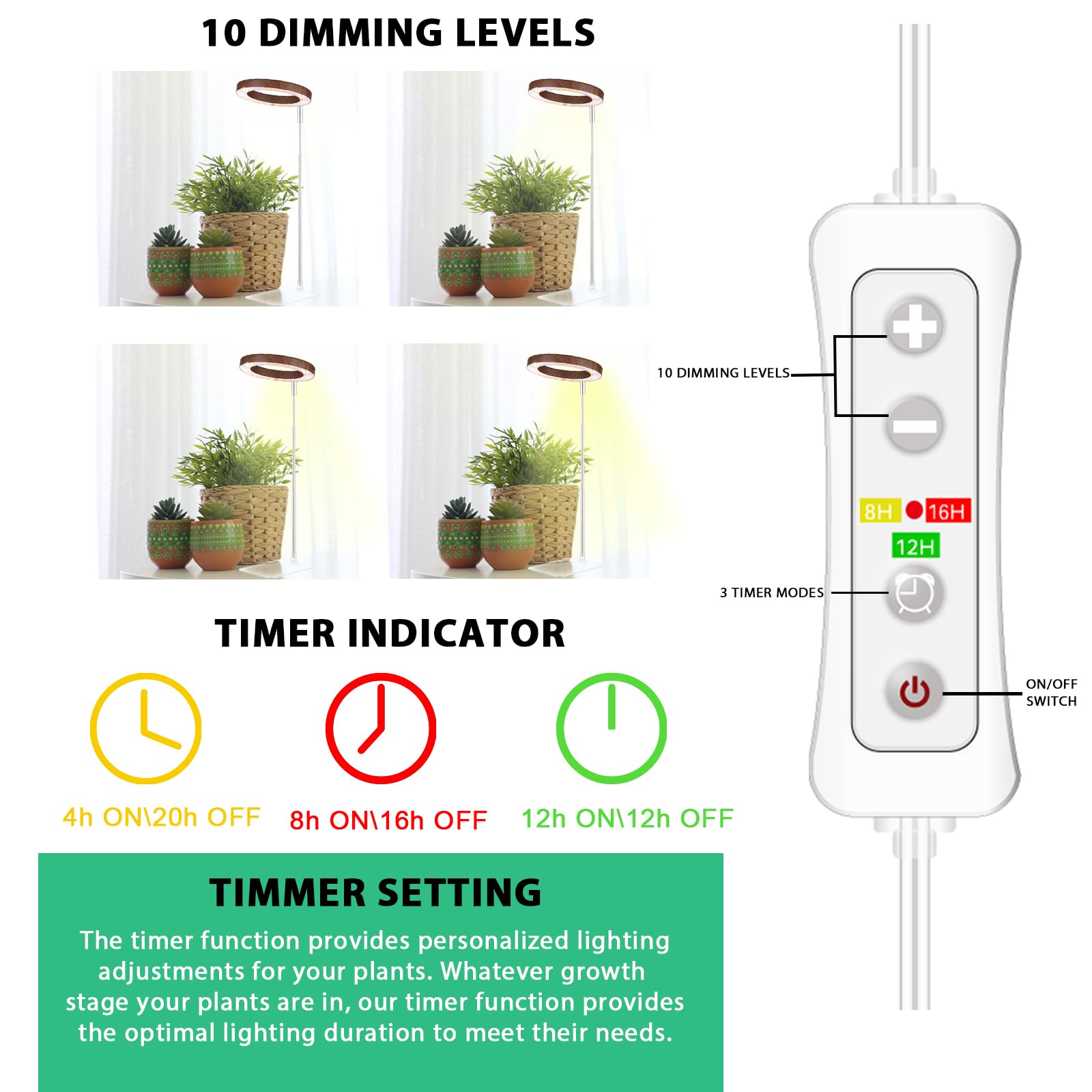 yadoker Plant Grow Light in a living room setting