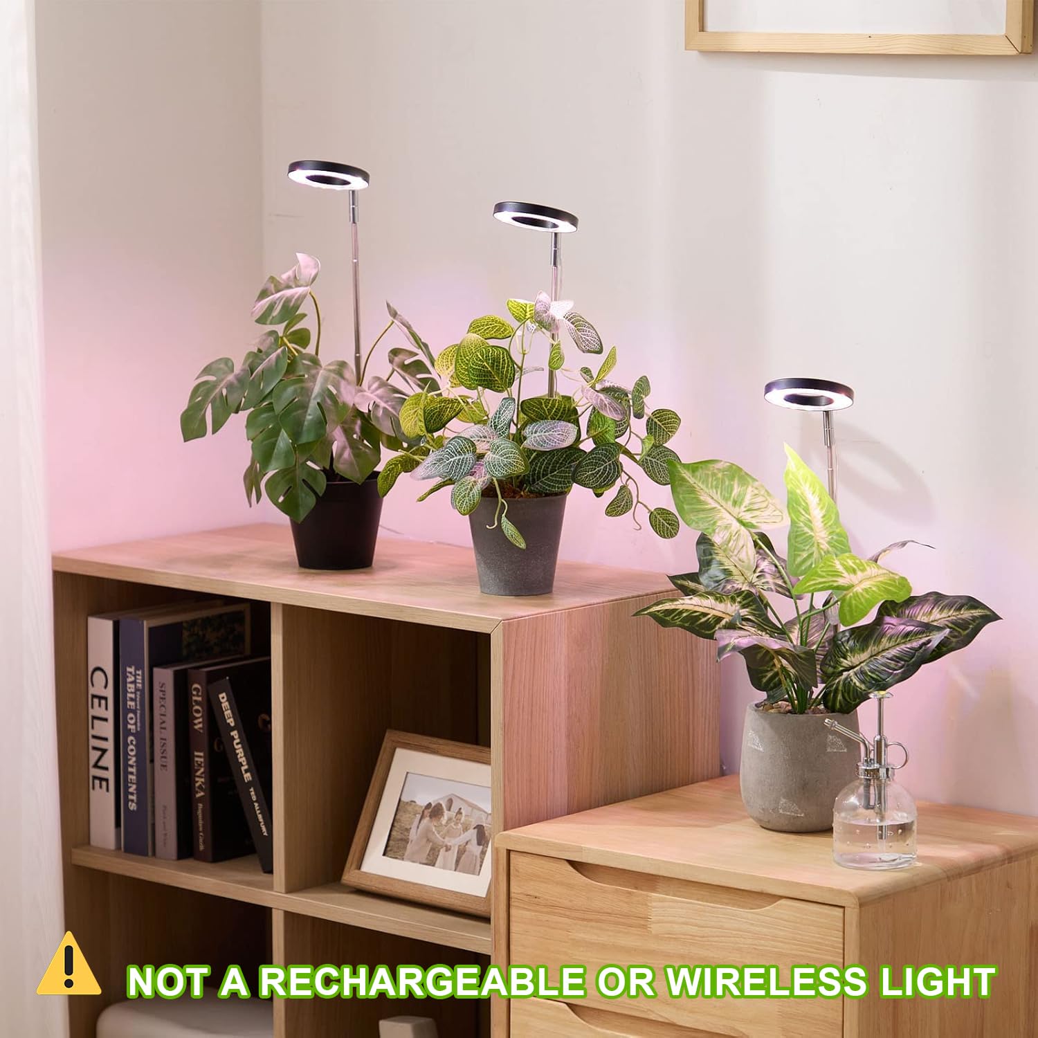 yadoker Plant Grow Light in a potted plant setup