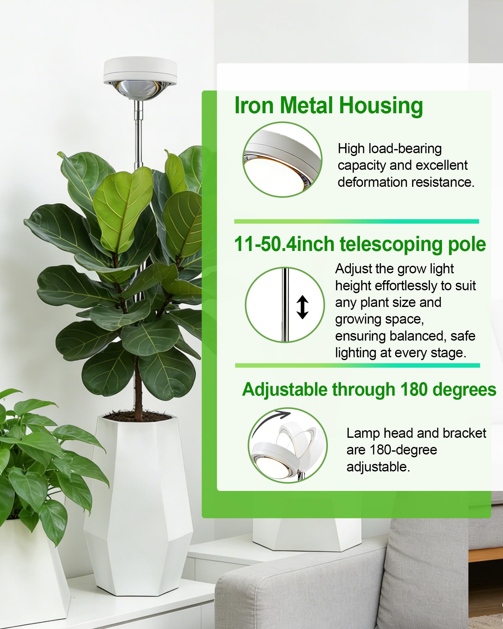 yadoker Plant Grow Light in use with indoor plants
