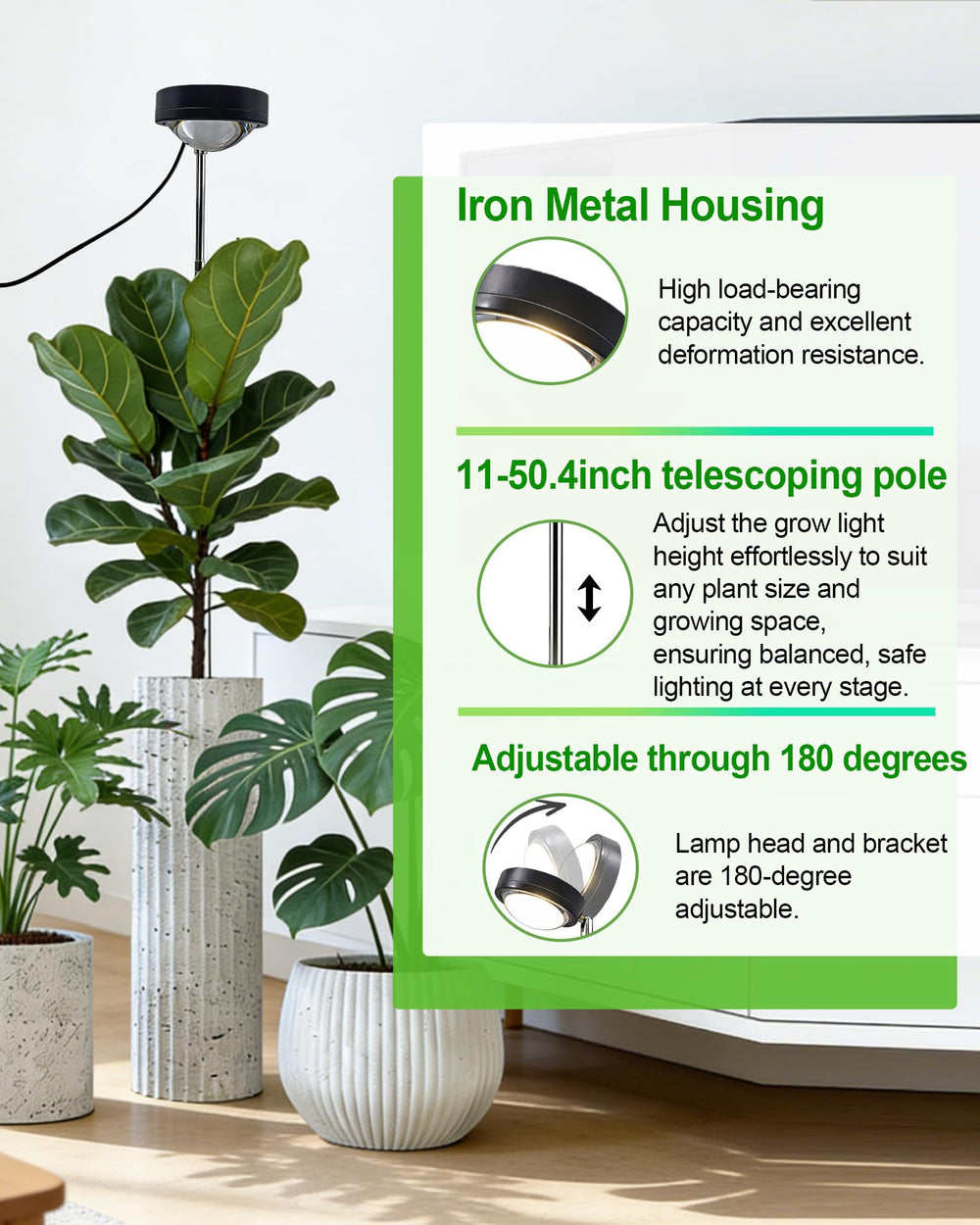 yadoker Plant Grow Light optical convex lens close-up