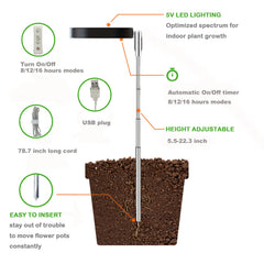 yadoker Plant Grow Light showing automatic timer features