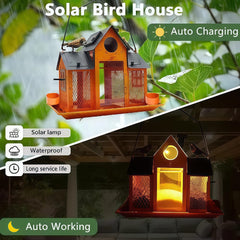 YADOOLIFE Solar Bird Feeder House side view showcasing solar panel