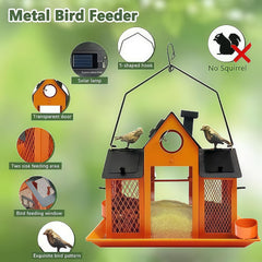 YADOOLIFE Solar Bird Feeder illuminated at night