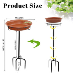 YALINKA bird bath bowl with metal stake in garden