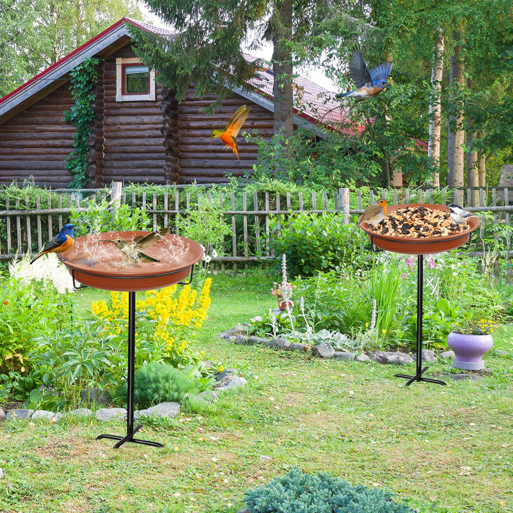 YALINKA bird bath bowl with solar fountain setup