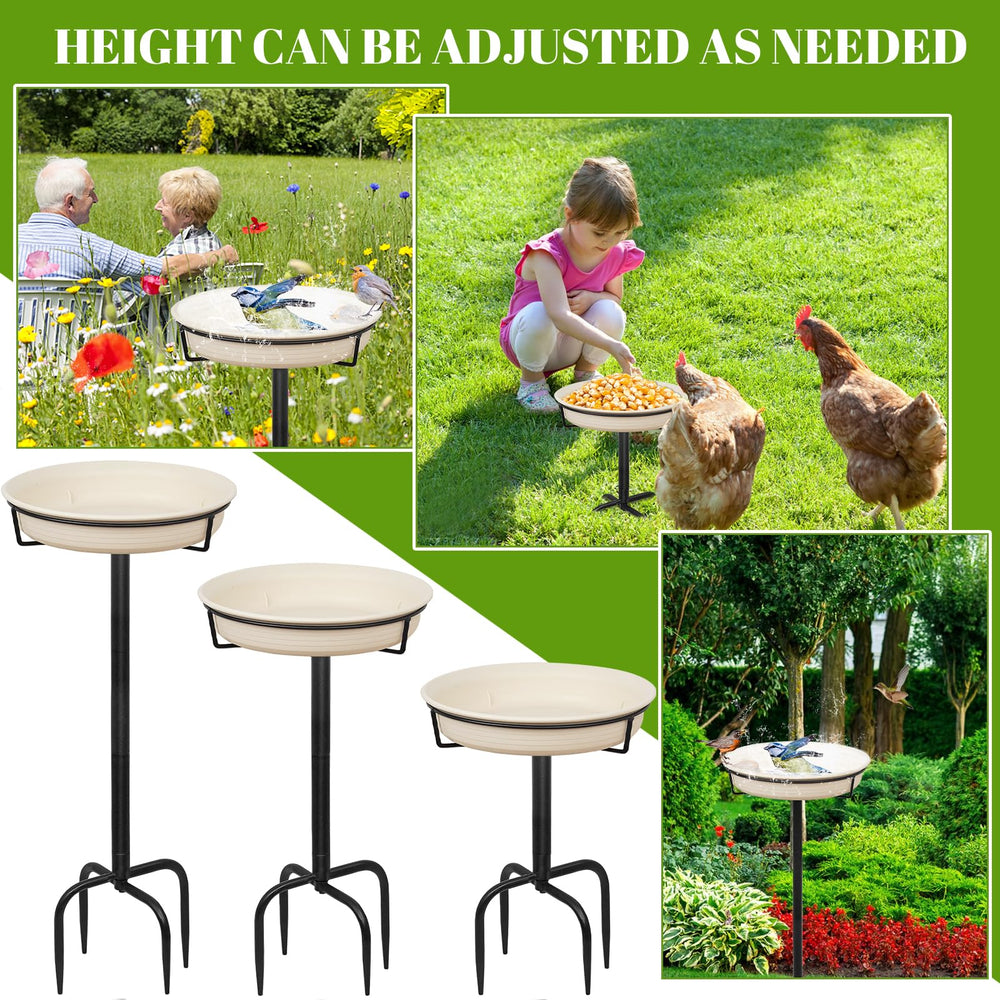 YALINKA Bird Bath showing sturdy metal stake