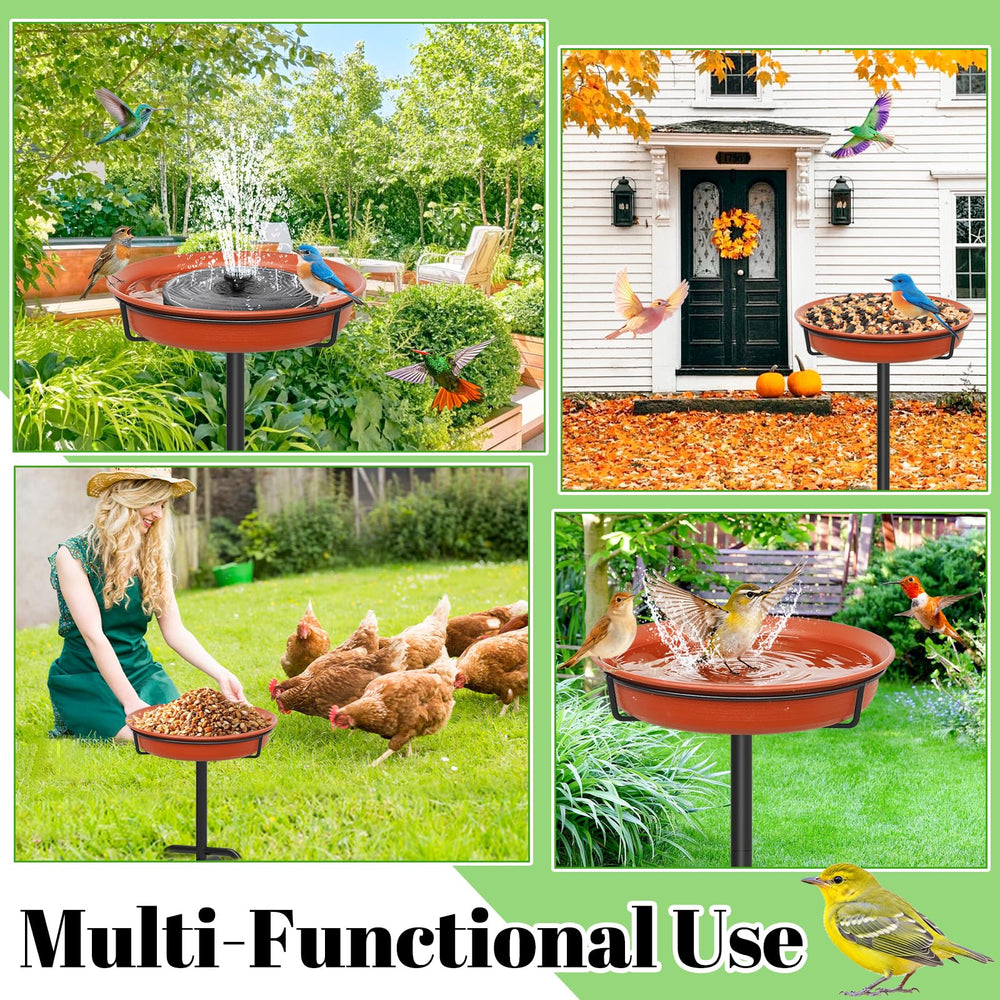 YALINKA Birdbath Bowl in garden setting with flowers