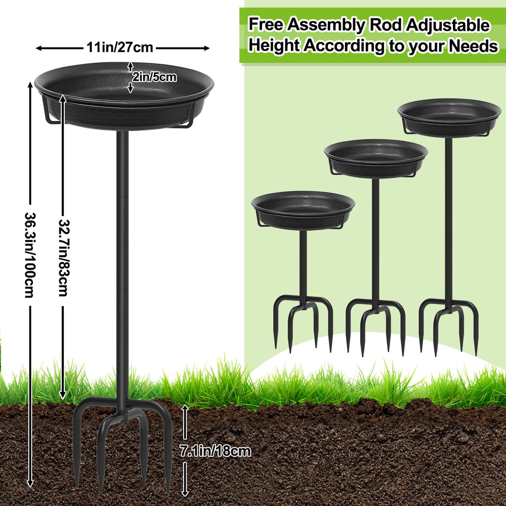 YALINKA birdbath bowl with metal stake in garden