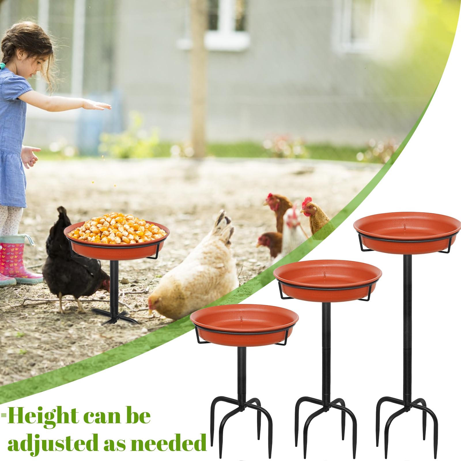 YALINKA Birdbath Bowl with spiky feet for stability