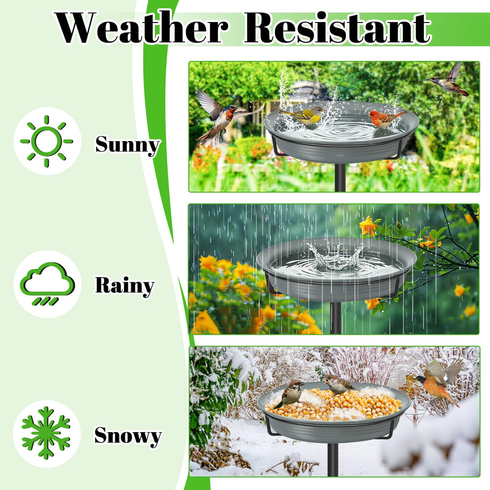 YALINKA Birdbath in garden setting with birds