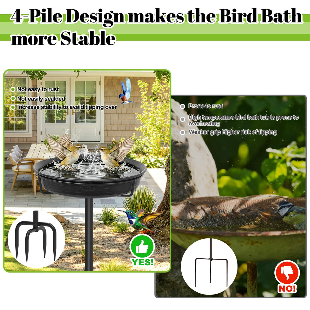 YALINKA birdbath in outdoor setting with birds