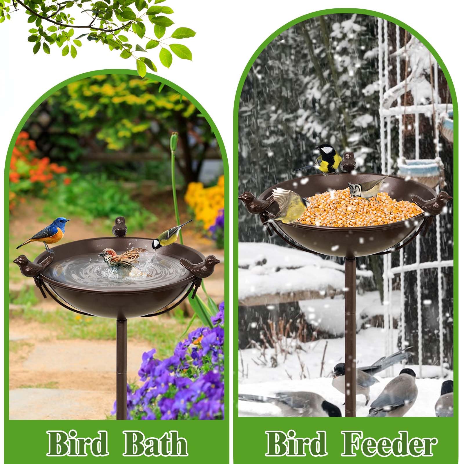 YALINKA birdbath installed in garden lawn