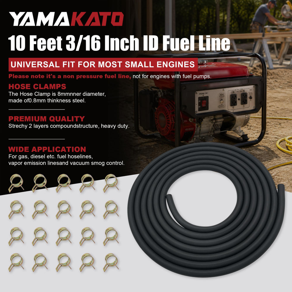 YAMAKATO Fuel Line Hose installed on a lawn mower