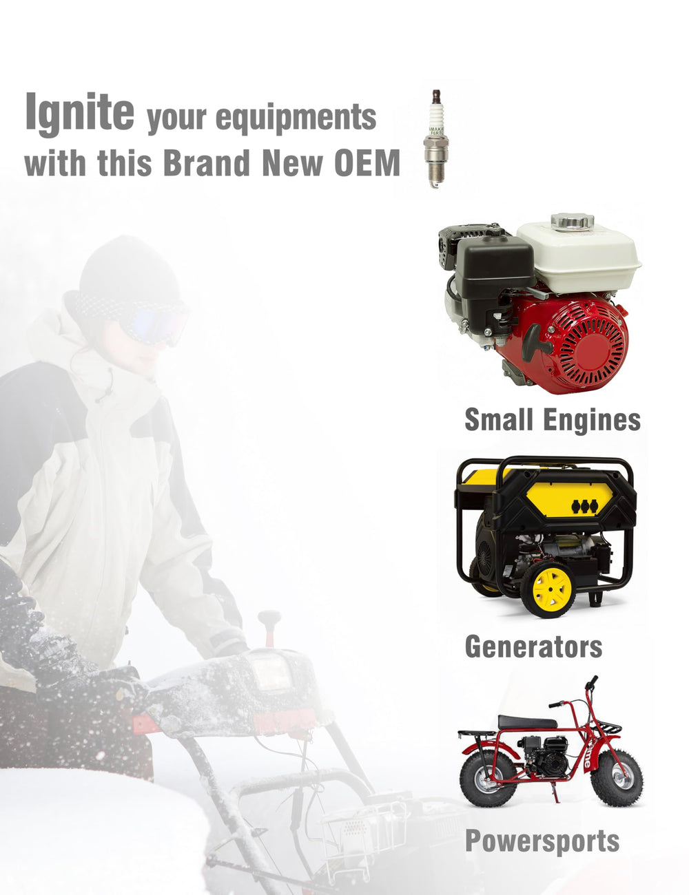 YAMAKATO Spark Plug in a lawn mower setup
