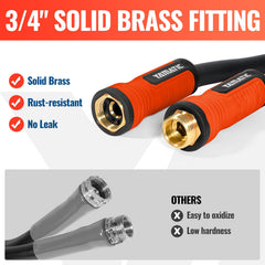 YAMATIC 15ft flexible garden hose in black and red