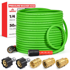 YAMATIC 50FT Flexible Pressure Washer Hose with M22-14mm Connector