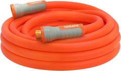 YAMATIC Flexible Garden Hose 30ft front view with brass connectors