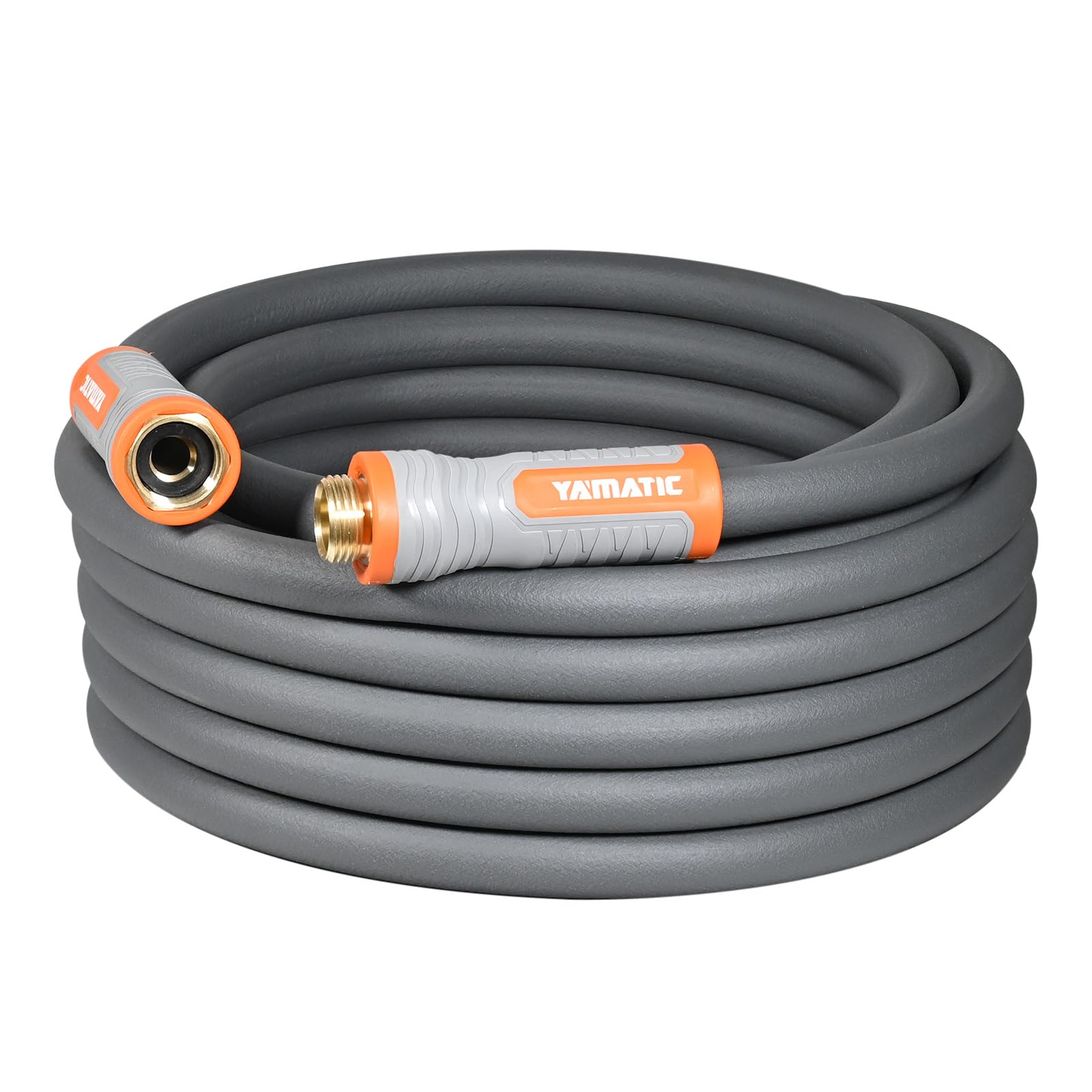 YAMATIC Flexible Garden Hose 30ft gray model with brass connectors