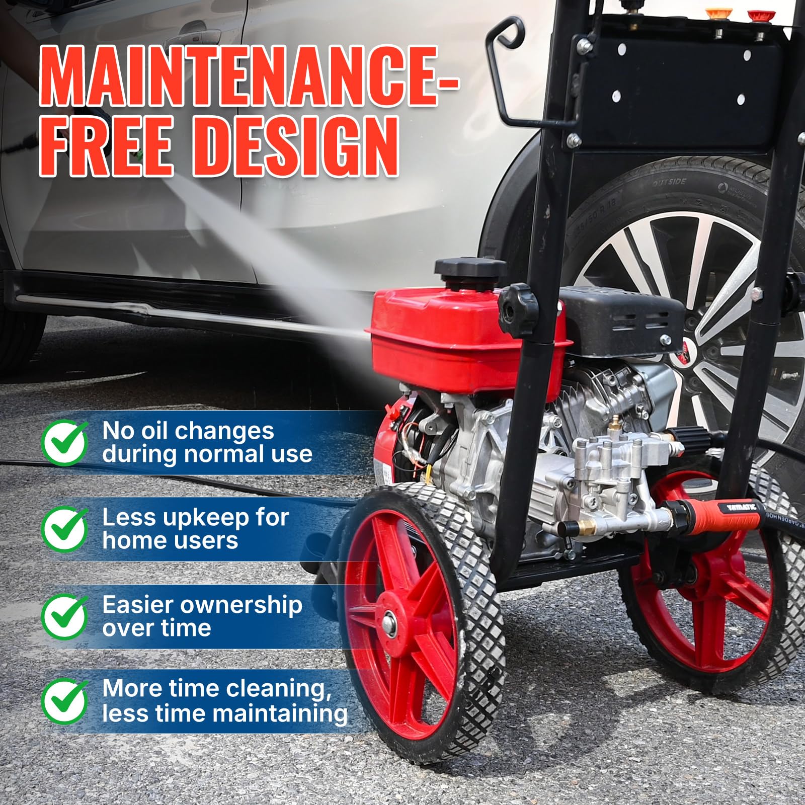 YAMATIC Horizontal Pressure Washer Pump mounted on a pressure washer