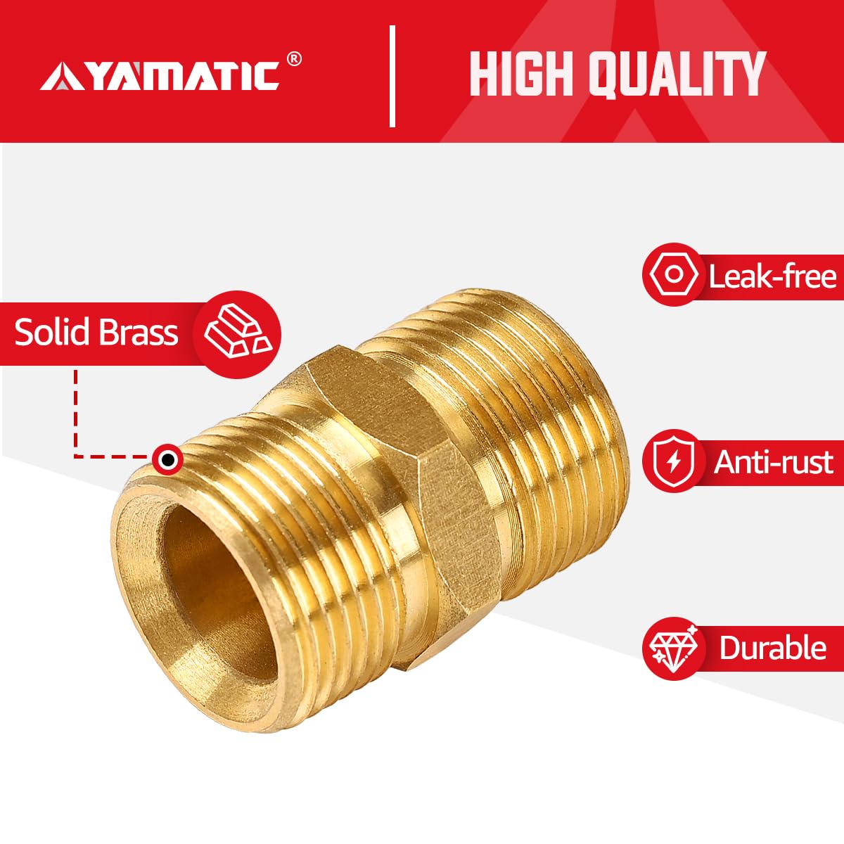 YAMATIC M22-14mm pressure washer hose connector in packaging